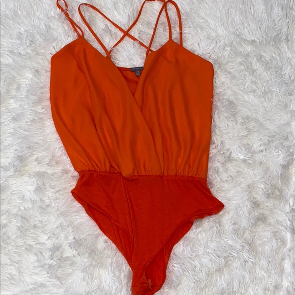 Orange bodysuit with double straps